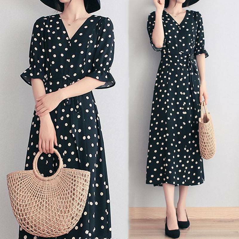 プレビュー 詳細に 白い レトロ 水玉 ワンピース Localtrain Net