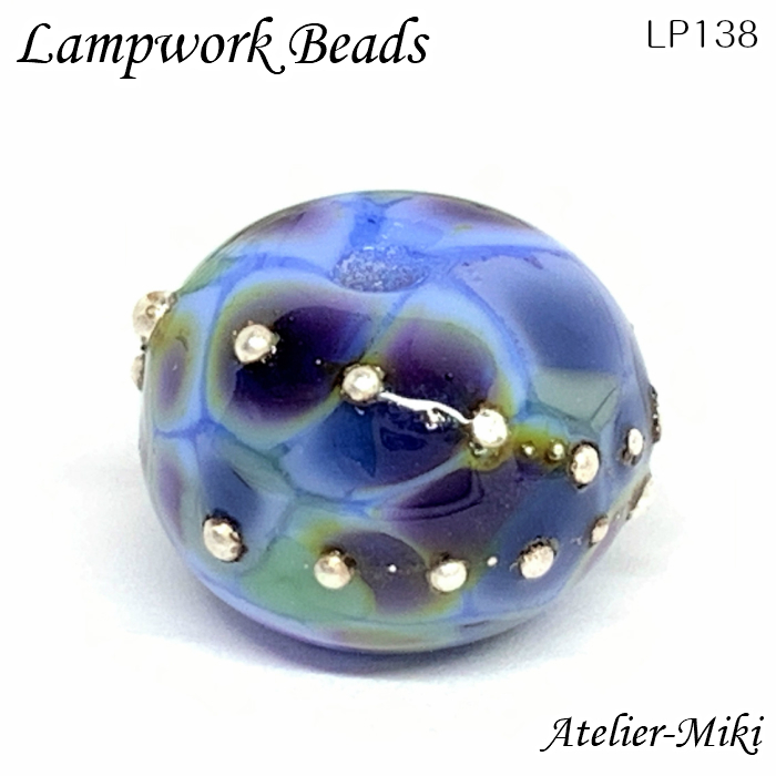 Lp138 ランプワークビーズ ロンデル ラベンダー 約12x9mm 1個のお値段です アトリエ美樹 Beads Accessory Kit And Parts Shop