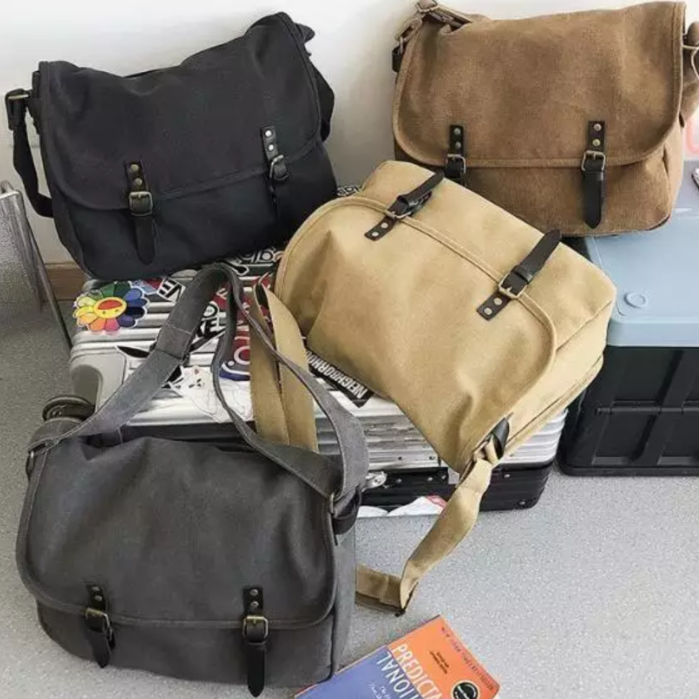 メンズライク帆布ショルダーバッグ Hanarupi ハナルピ