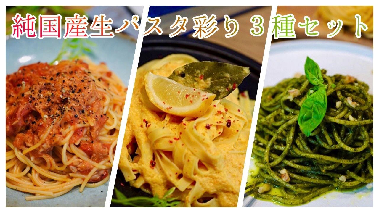 純国産生パスタ 彩り３種セット 3食 Japastalia ジャパスタリア