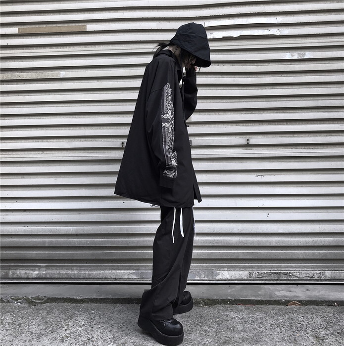 ゴスロリ 秋冬 シャツ エスニック柄 ユニセックス ストリート系 原宿系 病みかわいい モード系ファッション専門店 With U