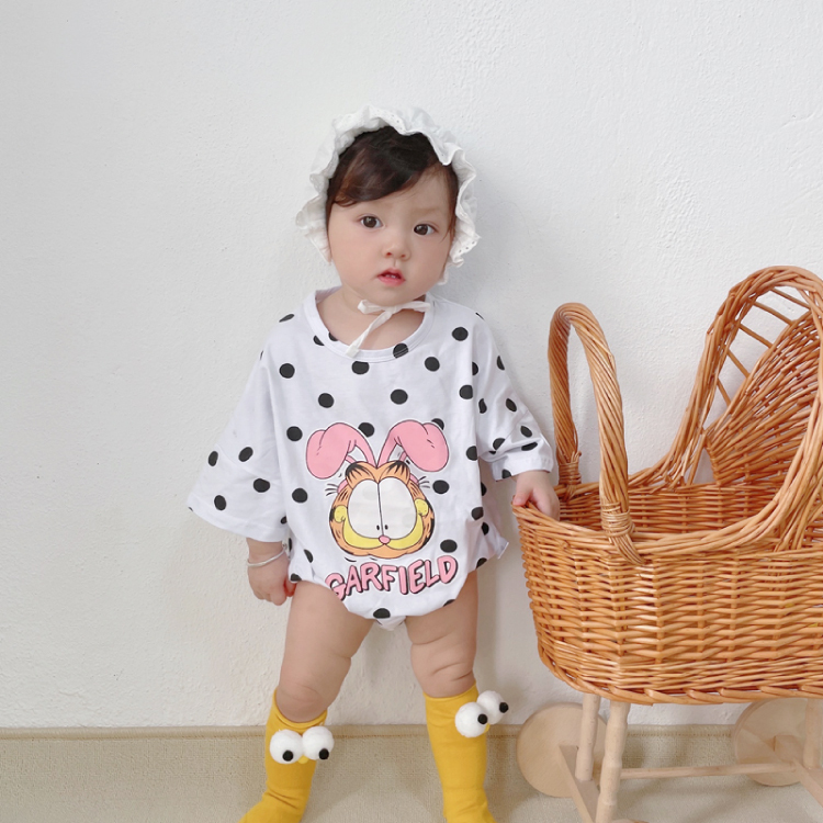 70 100 ロンパース ドット柄 キャラクター ベビー服 女の 韓国版 男の子 ベビー 子供服 Q Toworld キュートワールド 子供服 メール便は何点でも送料の合計は280円