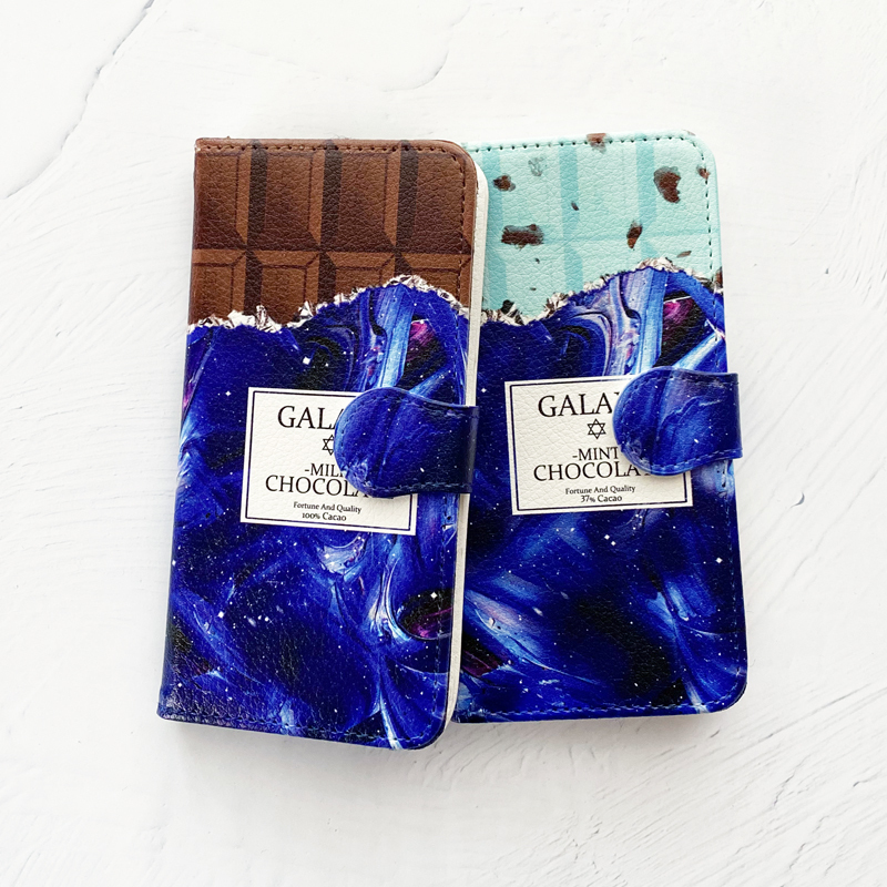 Galaxyチョコレート チョコミント 手帳型 Iphoneケース スマホケース 全機種対応 Lala Clover