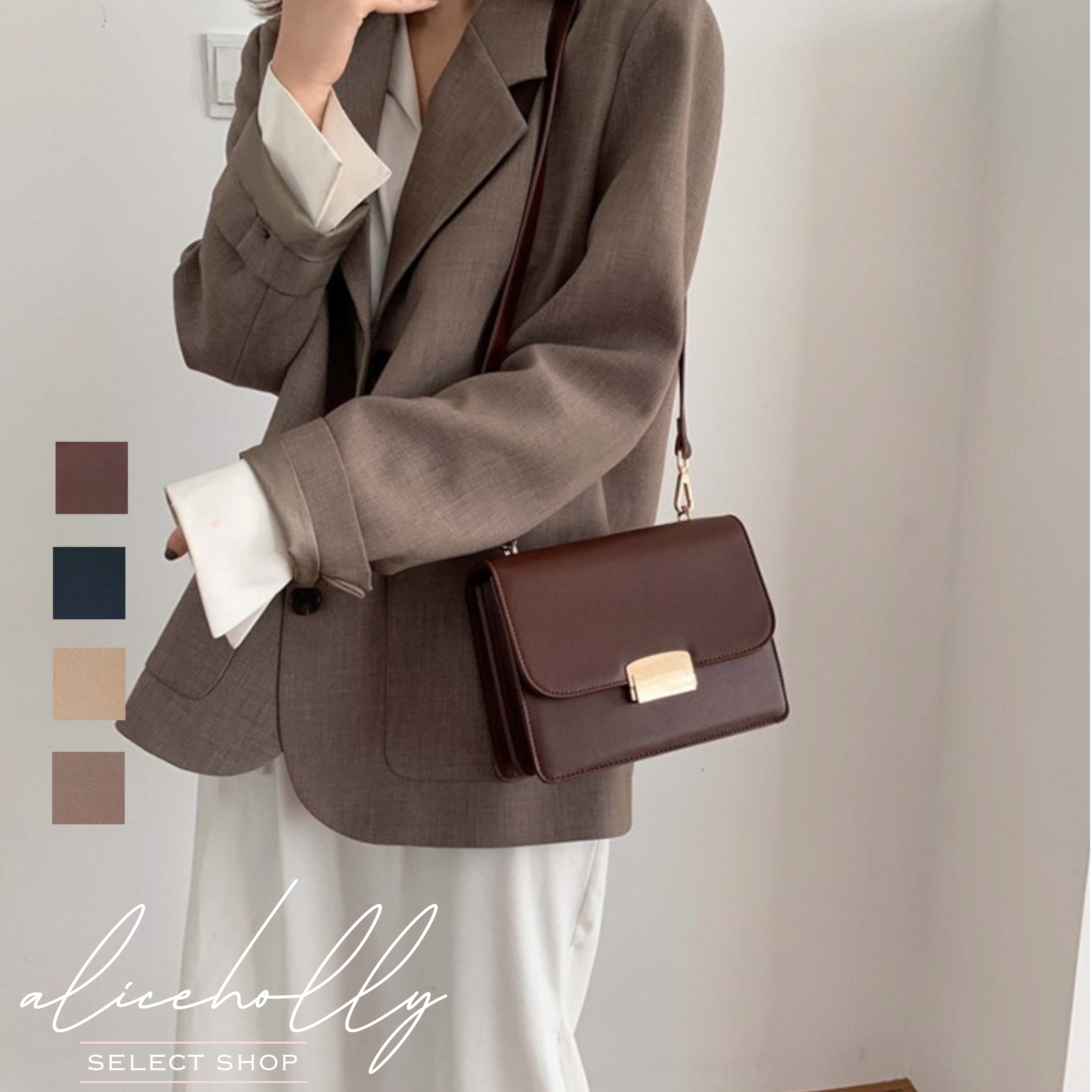 オルチャンファッション 韓国レディースファッション Ah0729 ハイエンド バッグ ショルダーバッグ ミニバッグ シンプル シック スクエア 人気プチプラレディース韓国ファッション新作通販 Aliceholly アリスホーリー
