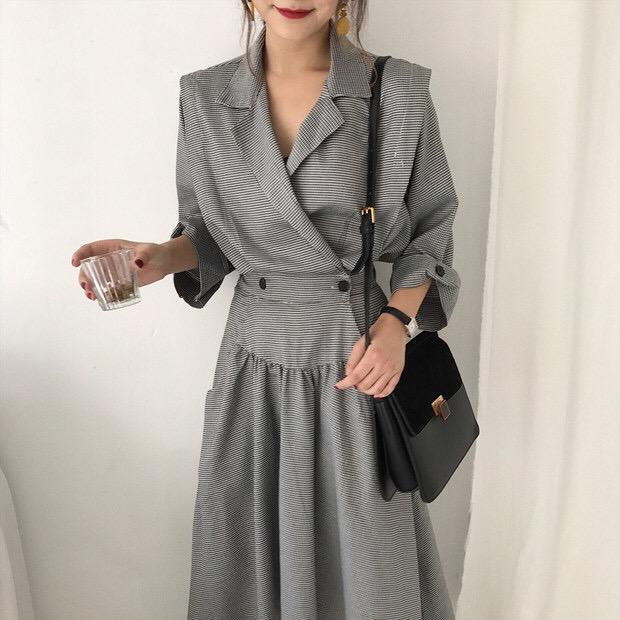 オルチャンファッション 韓国レディースファッション Ah0218 ウエスト強調 クラシカル シンプル チェック ワンピース 送料無料 流行オルチャンファッション 人気のプチプラ韓国レディースファッション新作通販 Aliceholly