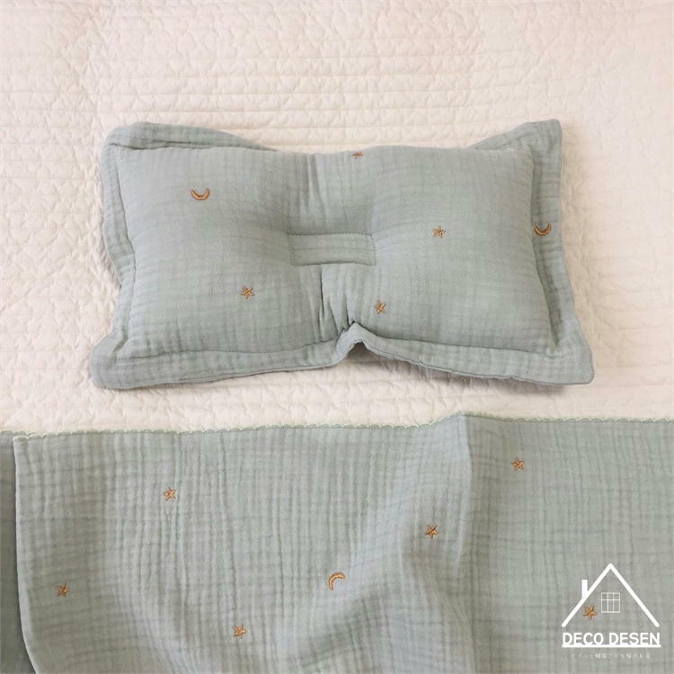 ベビー枕 3重ガーゼ 月と星の刺繍 イブル Baby Pillow 赤ちゃん 枕 イブルと韓国こども服のお店 Deco Desen Base店