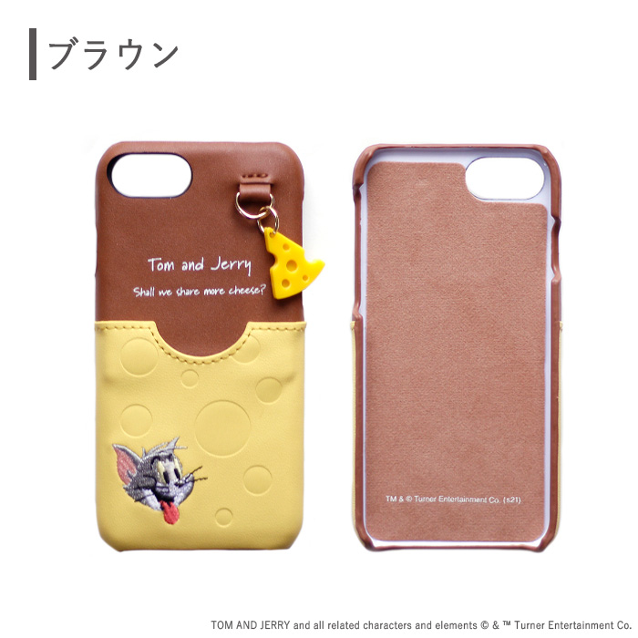 Iphonese 第2世代 Iphone8 Iphone7 Iphone6s 6 トムとジェリー チーズ ケース カバー カード ポケット ハードケース 刺繍 Puレザー 型押し カード収納 合皮 アイフォン Iphone Se2 8 7 6s Se2 スマホケース スマホカバー Tom And Jerry トム ジェリー