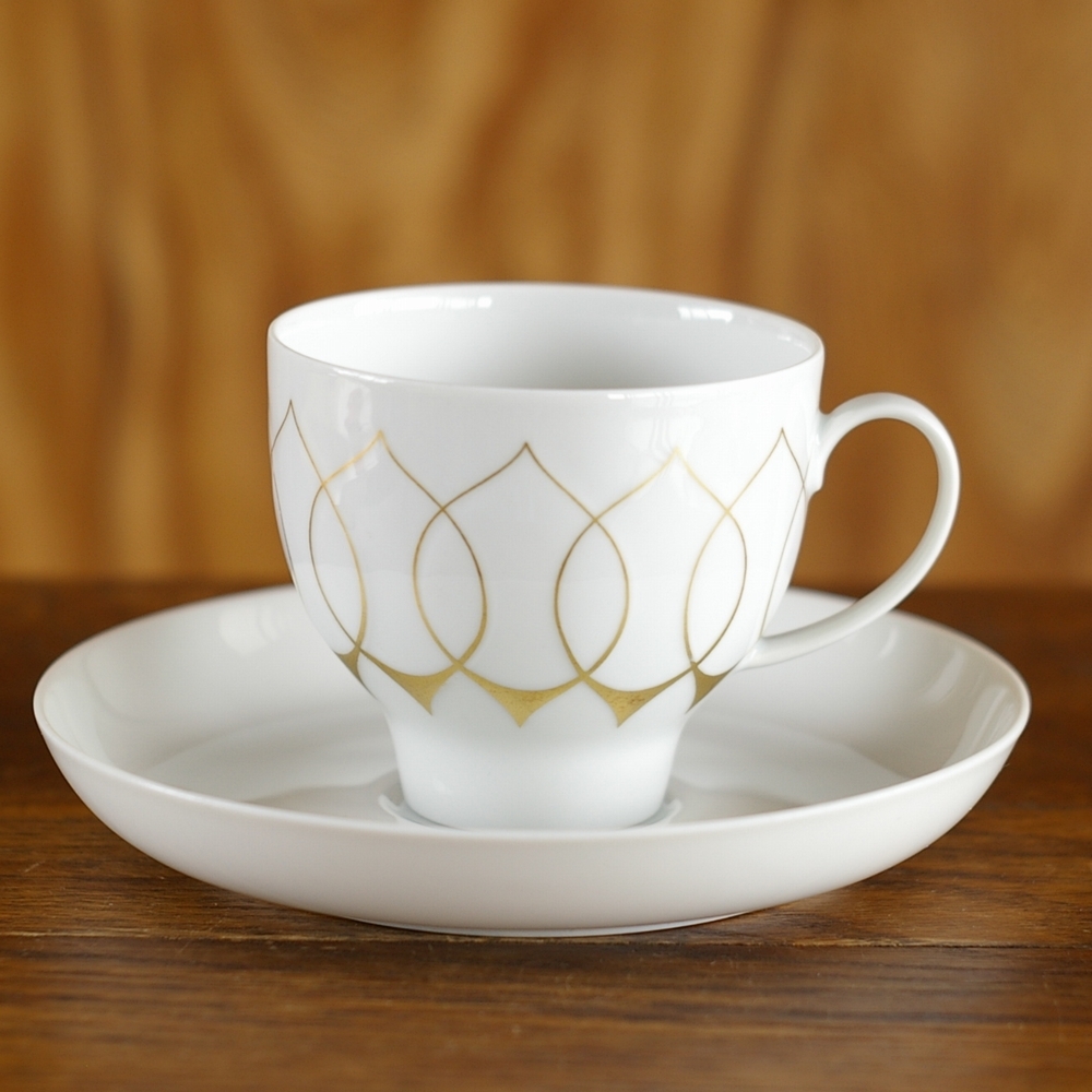 ローゼンタール ロータス Lotus ゴールドシルエット カップ ソーサー 1 2 ドイツ製ヴィンテージ食器 アンティーク Rosenthal Bjorn Wiinblad Flohmarkt フローマルクト