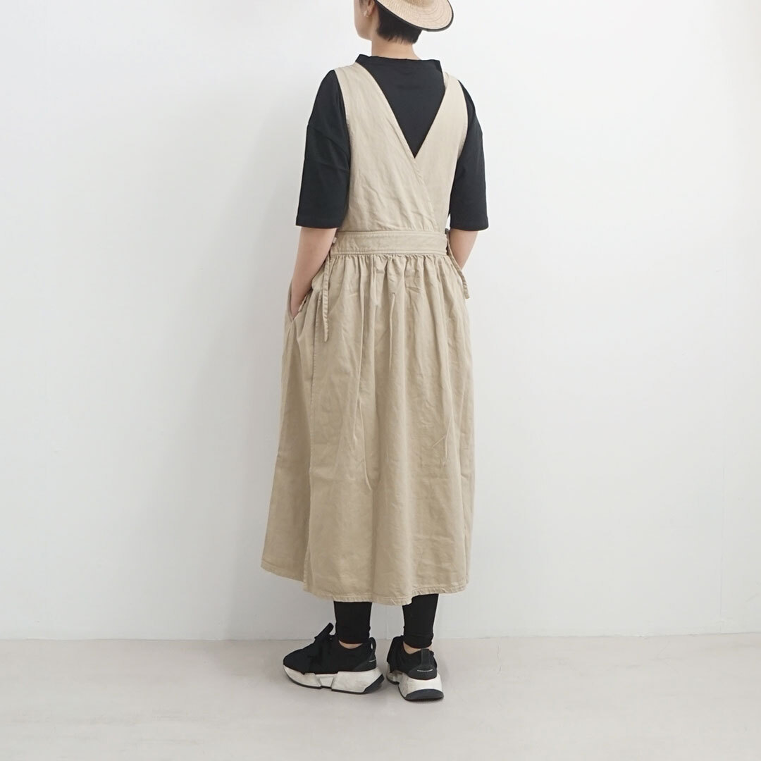 Ichi イチ 前後2wayツイルエプロンワンピース 返品交換不可 品番 Es Life エスライフ