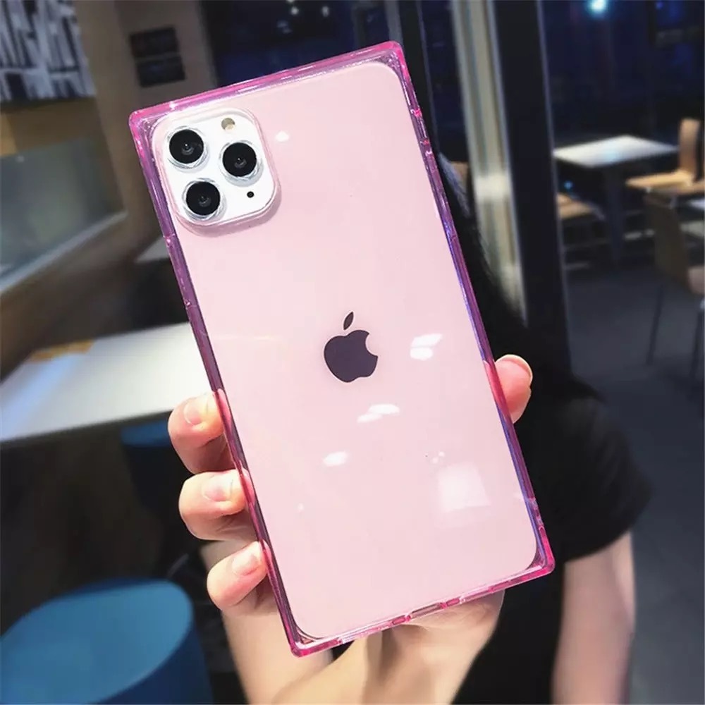 送料無料 4色 Iphone11対応 クリア ケース 透明 スクエア シンプル Iphoneケース スマホケース おしゃれ 最新 La Preference
