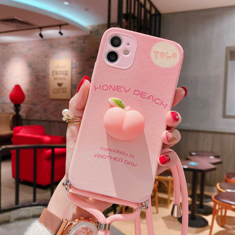 3d 桃 むにゅむにゅ ぷにぷに フルーツ ショルダーストラップ付 スマホケースカバー Iphone12 Iphone12pro Max Iphone12mini Iphonese2 Iphone7 8 Plus X Xs Xr 11 Pro Max スマホケース スマホグッズ専門店 Pca