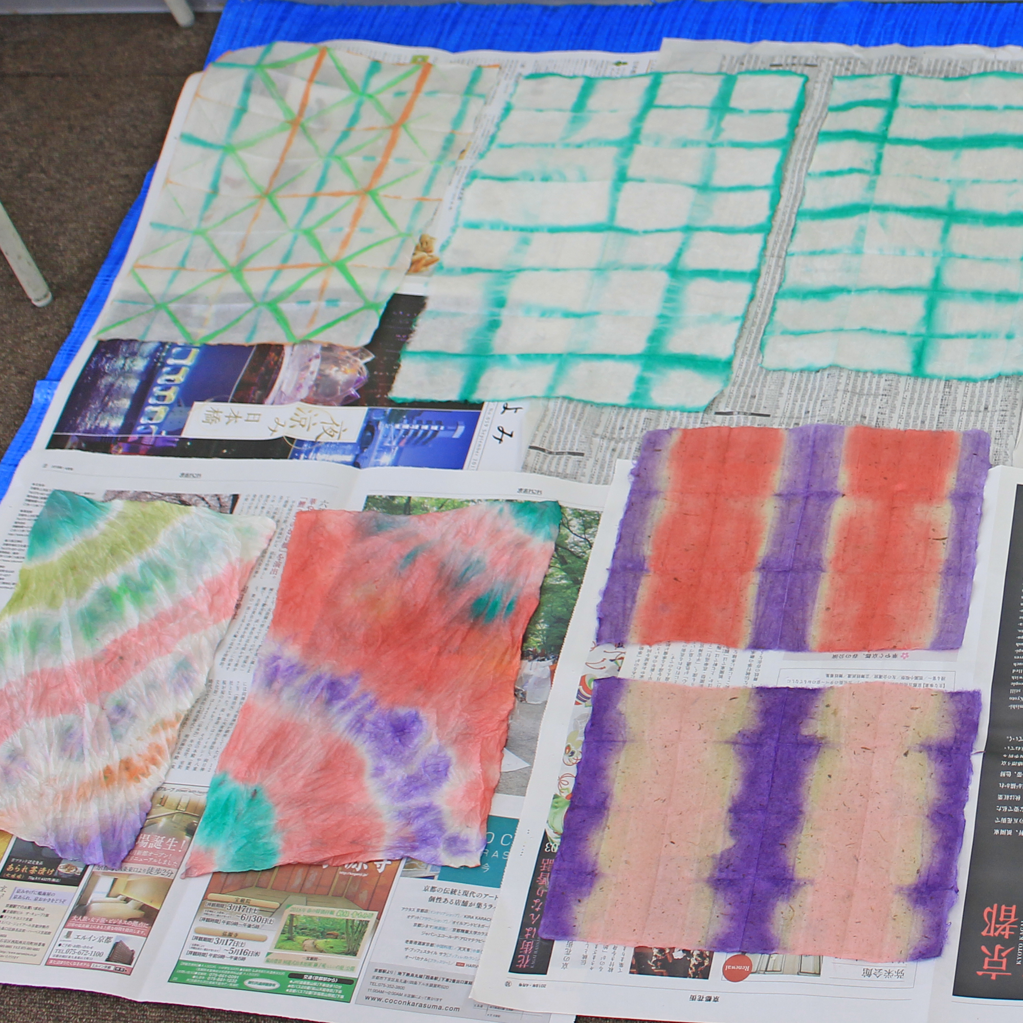 手漉き和紙の色染めワークショップ 和紙ラボtokyo