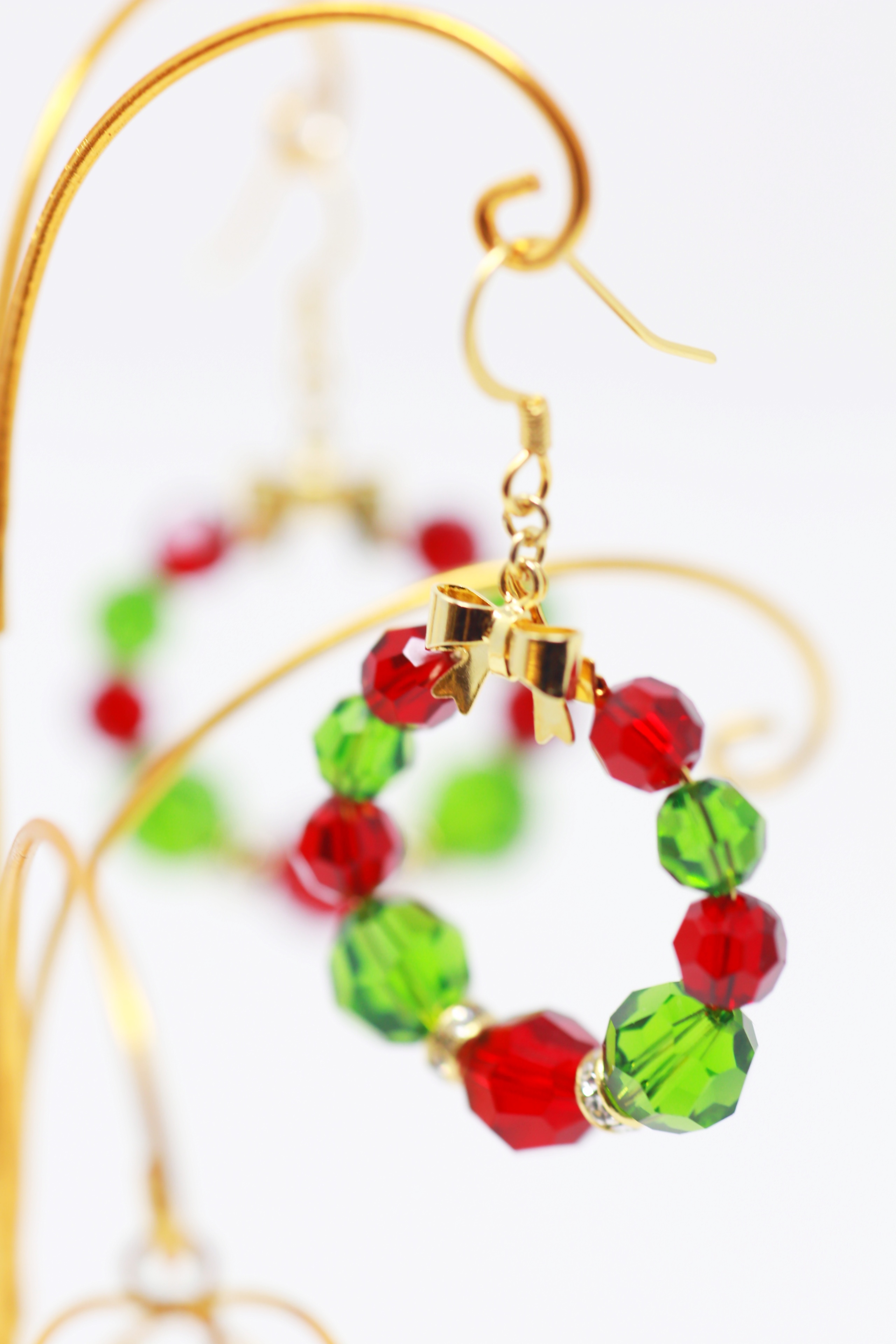 スワロフスキー クリスマスリース ピアス イヤリング Otomenohane