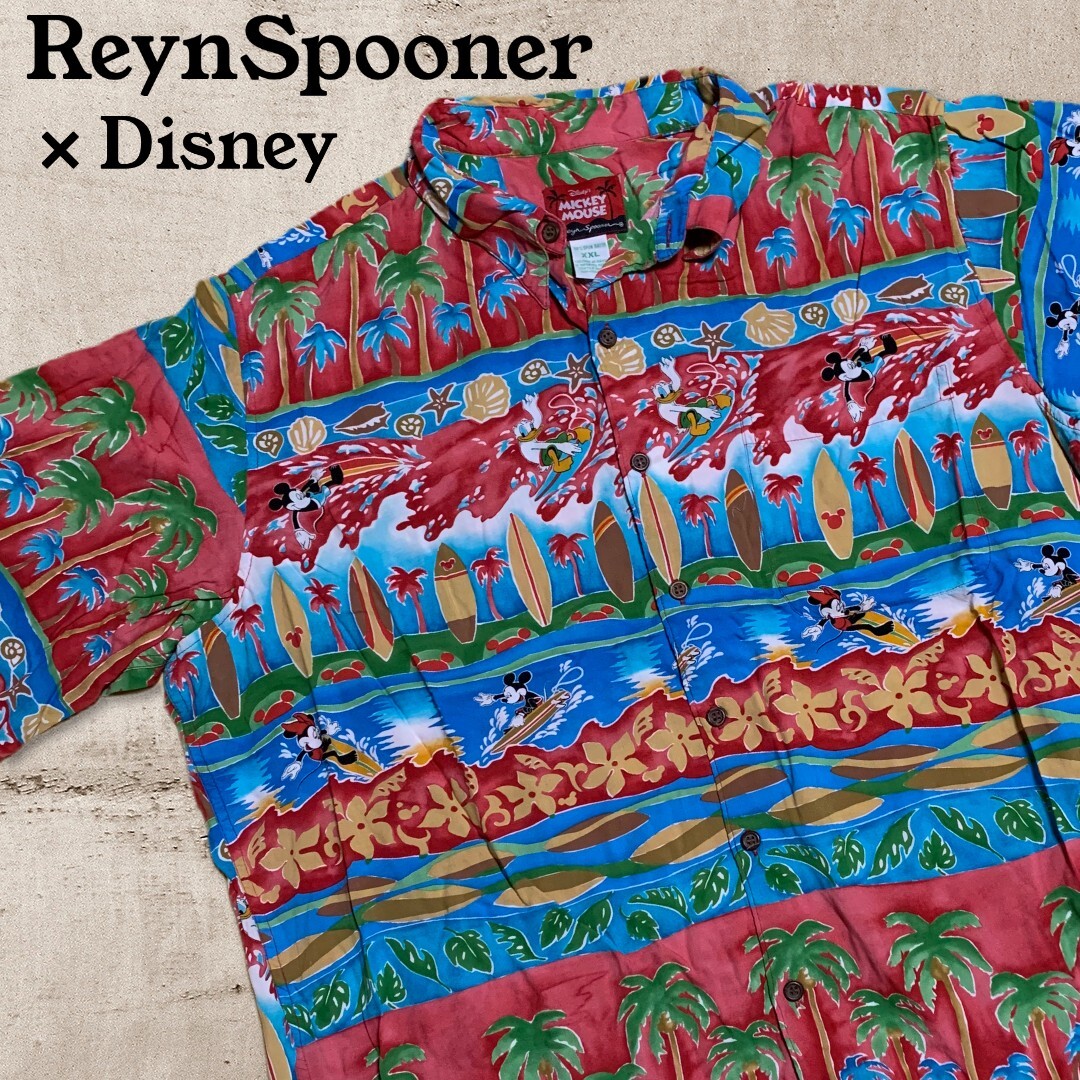 レインスプーナー ディズニー ミッキー ドナルド レーヨン アロハシャツ O69 Dust Magnet Club ヴィンテージ古着 トレンド古着 アメカジ 90s コレクティブル