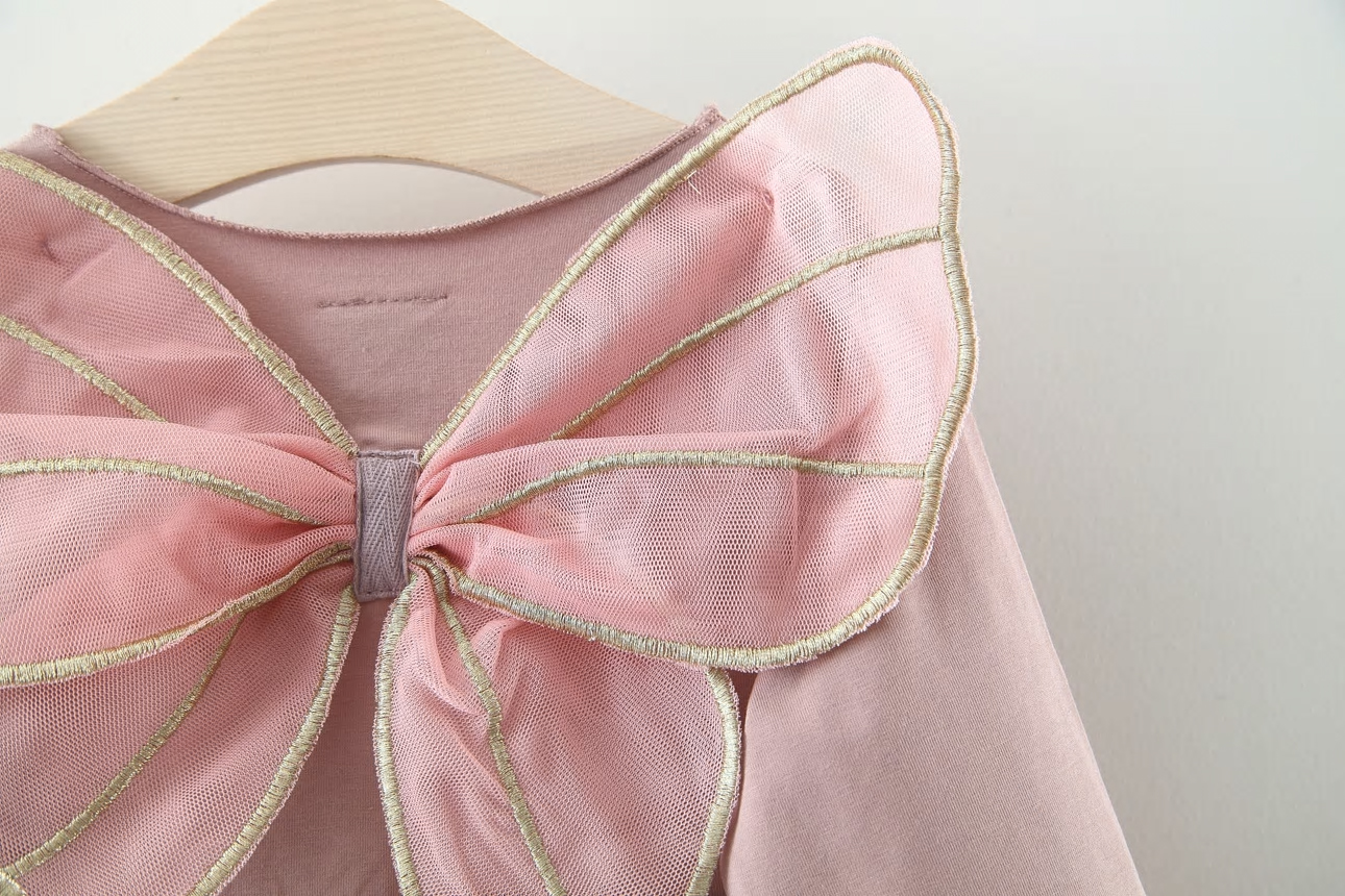 妖精 ワンピ 二色 ピンク グレー 赤ちゃん こども フェアリー 羽根 ワンピース かわいい 羽 Antoinette