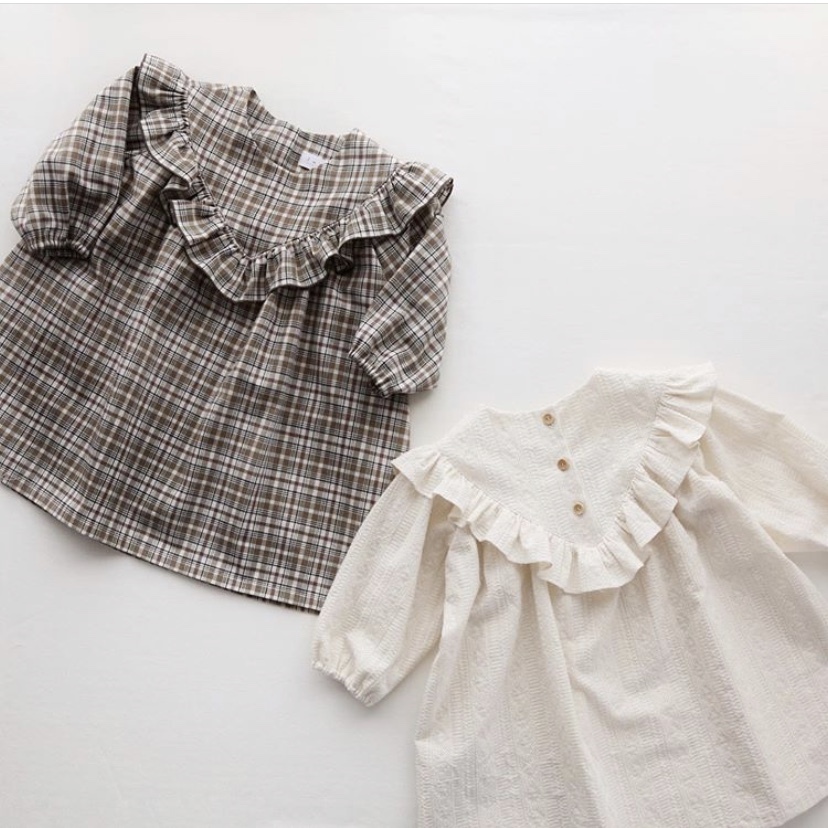 Vヨークフリルワンピース 110size ベビーと子供服の型紙 Sani Pattern Shop