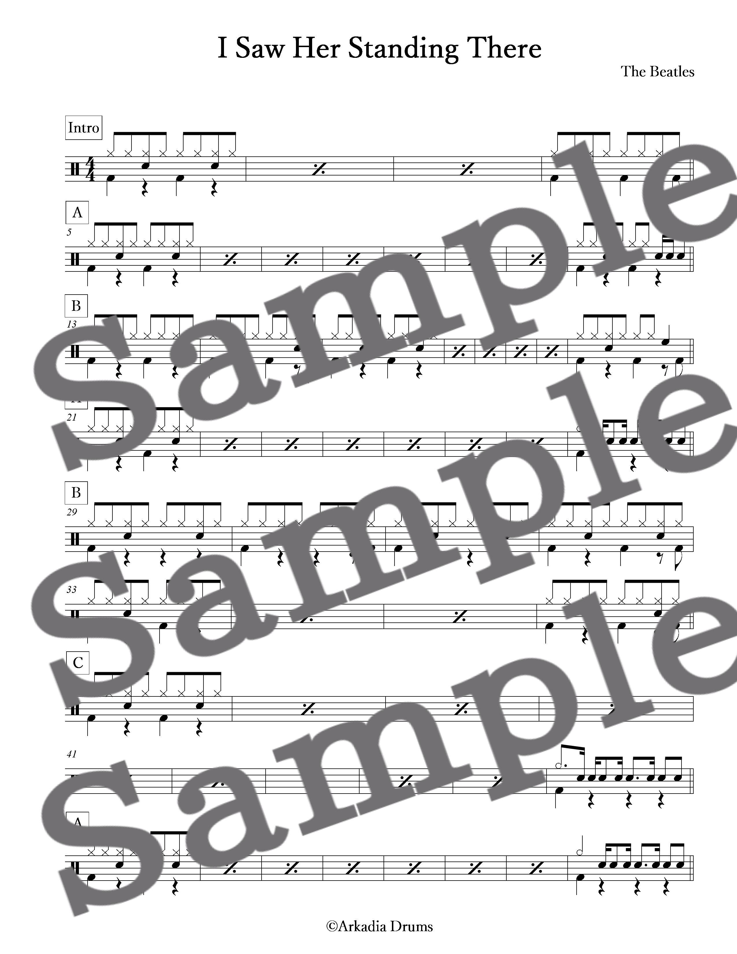 I Saw Her Standing There The Beatles Arkadia Drums