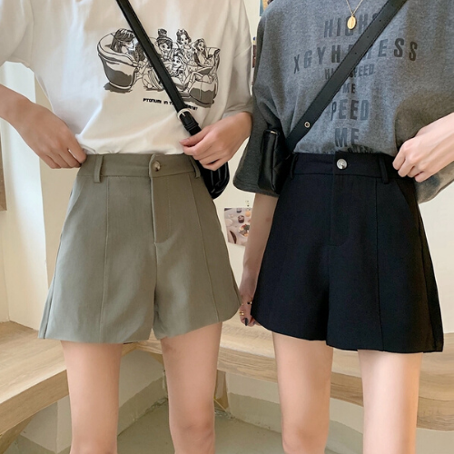 ボトムス ショートパンツ ハイウエスト キュロット シンプル カジュアル Vib