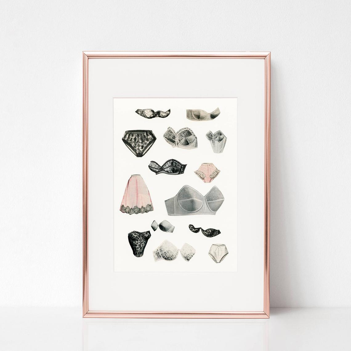 Lingerie Unframed A5 Print ミニポスター アートプリント コラージュ チル 工場