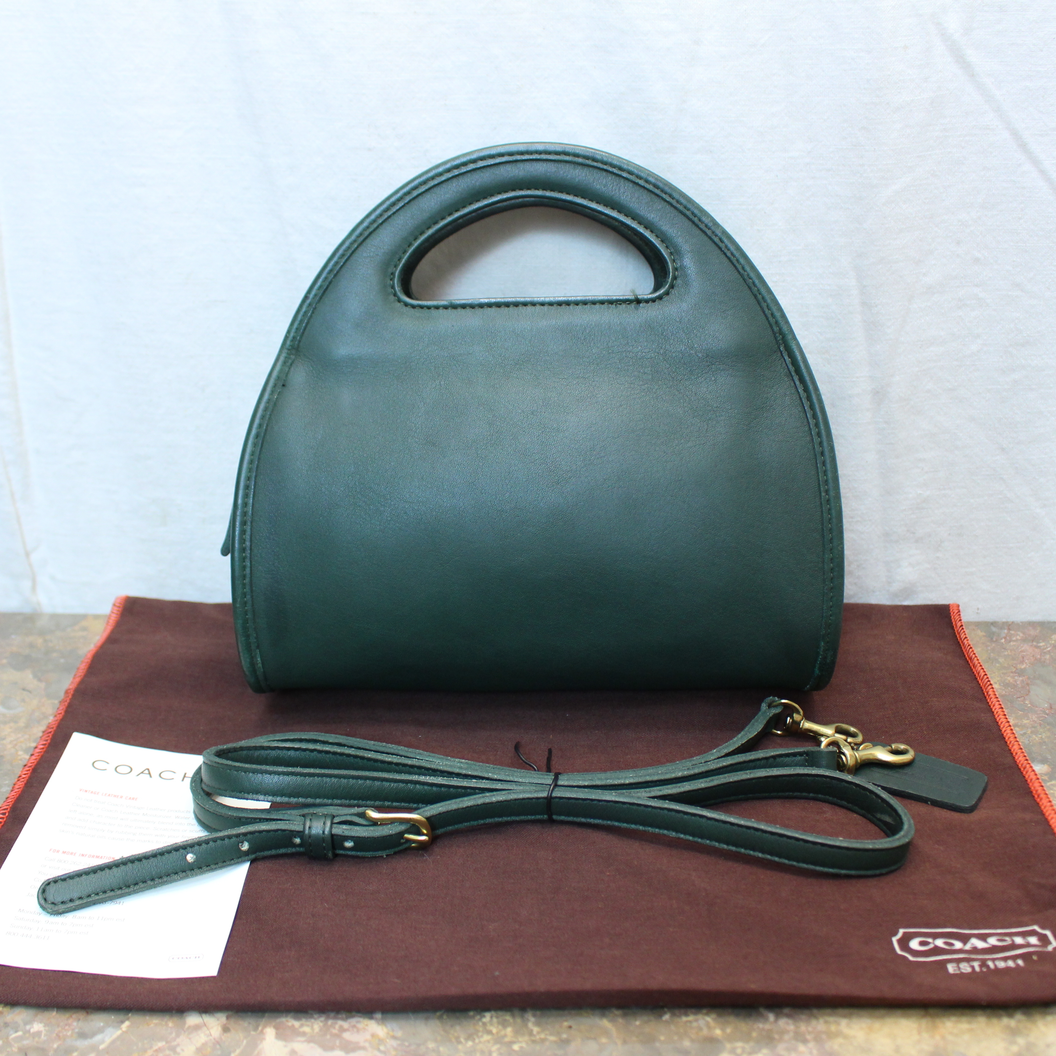 OLD COACH HALF MOON TYPE LEATHER 2WAY SHOULDER BAG MADE IN USA ...