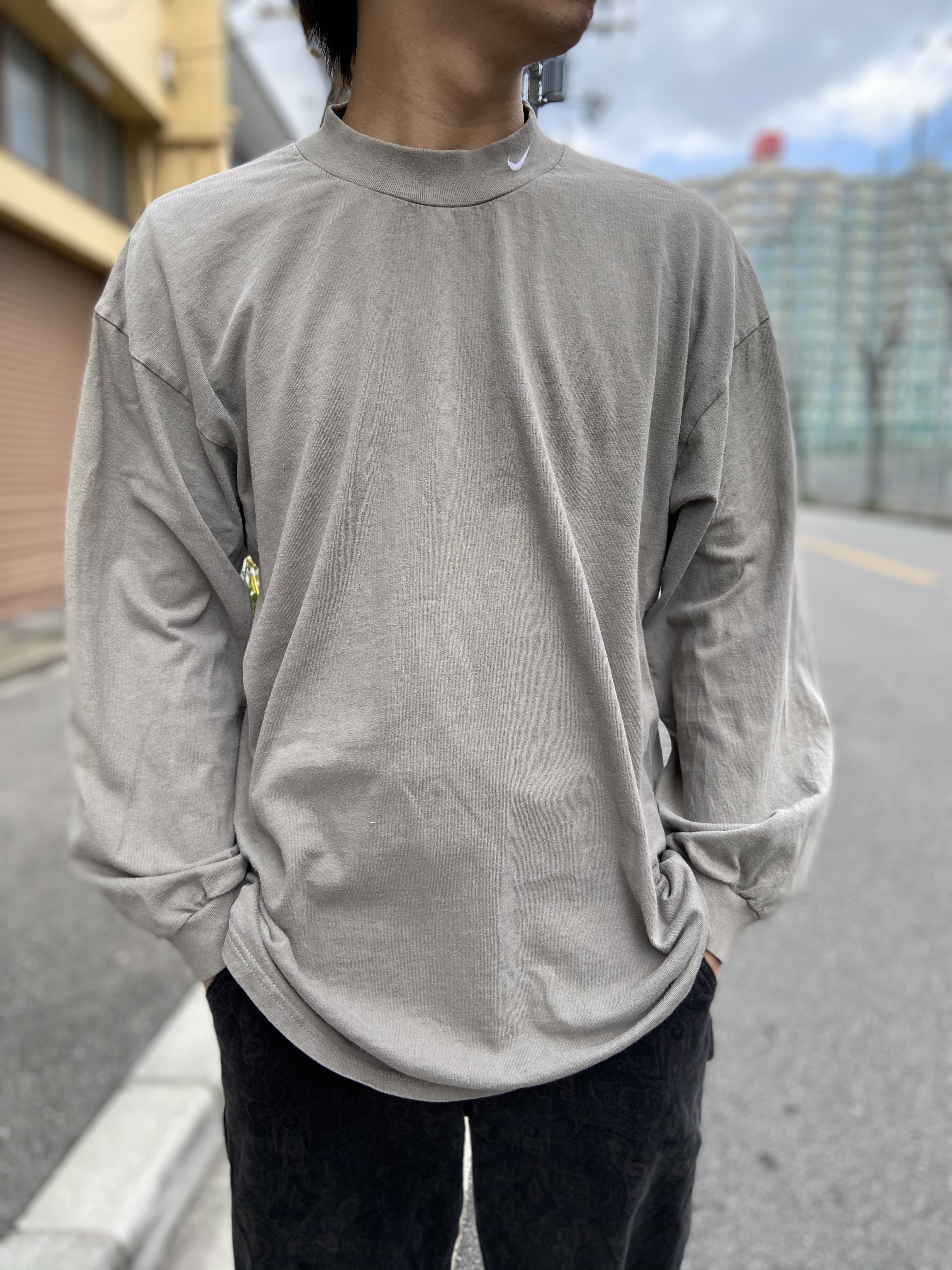 送料無料 90s Nike モックネックカットソー ロンt Xl ビンテージ 古着屋 Uan