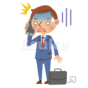イラスト素材 スマートフォンで通話する若いビジネスマン ショックを受けた表情 ベクター Jpg 8sukeの人物イラスト屋 かわいいベクター素材のダウンロード販売