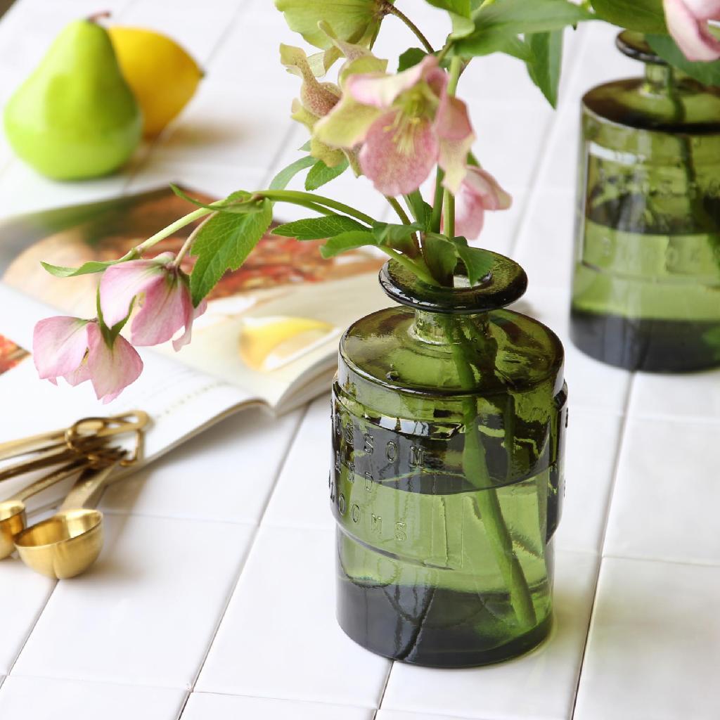 Valencia Recycle Glass リサイクルガラスフラワーベース Siete グリーン Sweet Things