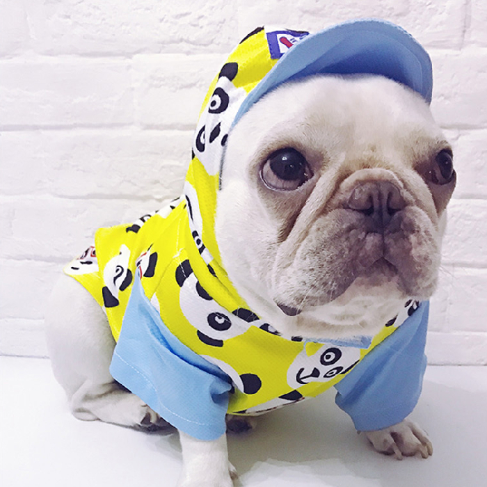 Km285ts クール 接触冷感ひんやり 冷却フレブル フード付きtシャツ フレンチブルドック 犬服 ペットウェア Dearkm フレンチブルドック孔明