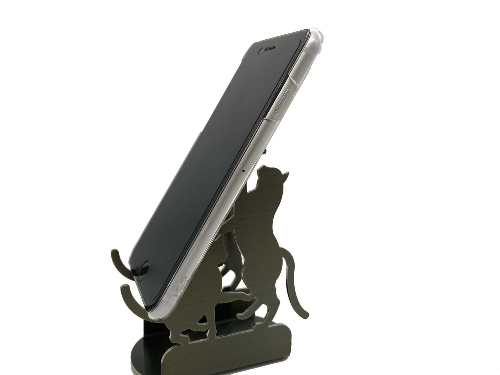 卓上スマホスタンド 猫スマホスタンド ネコ ステンレス製 アイアン雑貨 U Me Joint