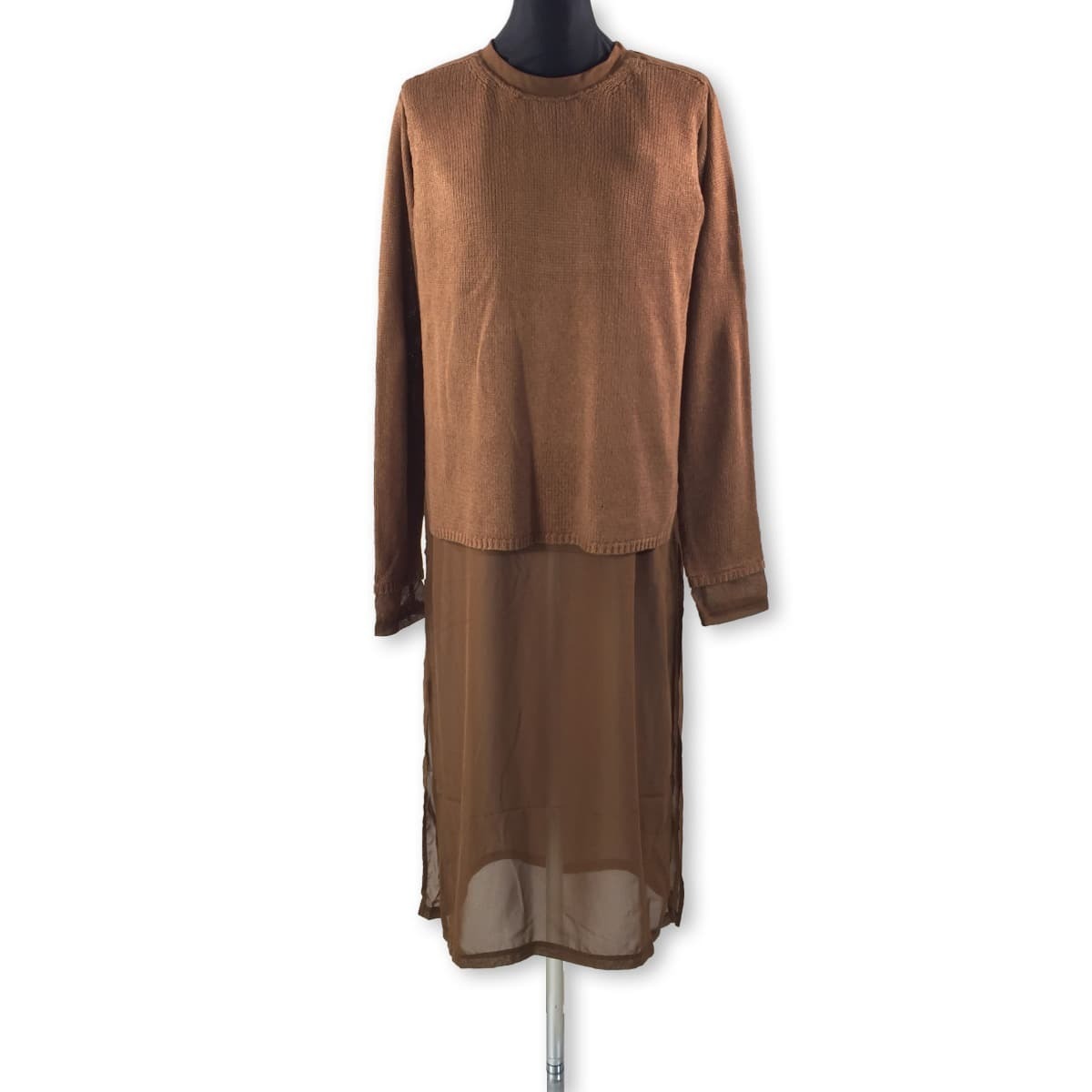 Ameri Vintage アメリヴィンテージ Sheer Docking Knit シアードッキングニット ロングトップス フクル ファッションブランドユーズドセレクトショップ