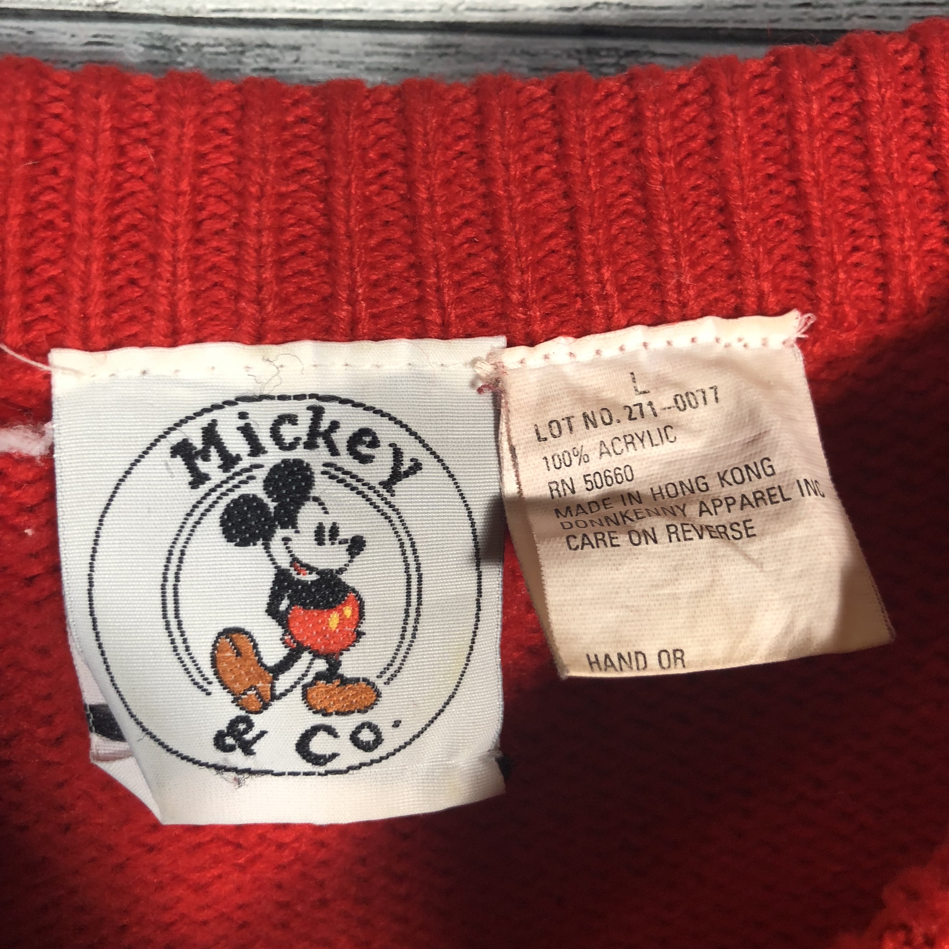 ミッキーmicky ビンテージディズニーニットセーター M0724 Dust Magnet Club ヴィンテージ 古着 トレンド古着 アメカジ 90s コレクティブル