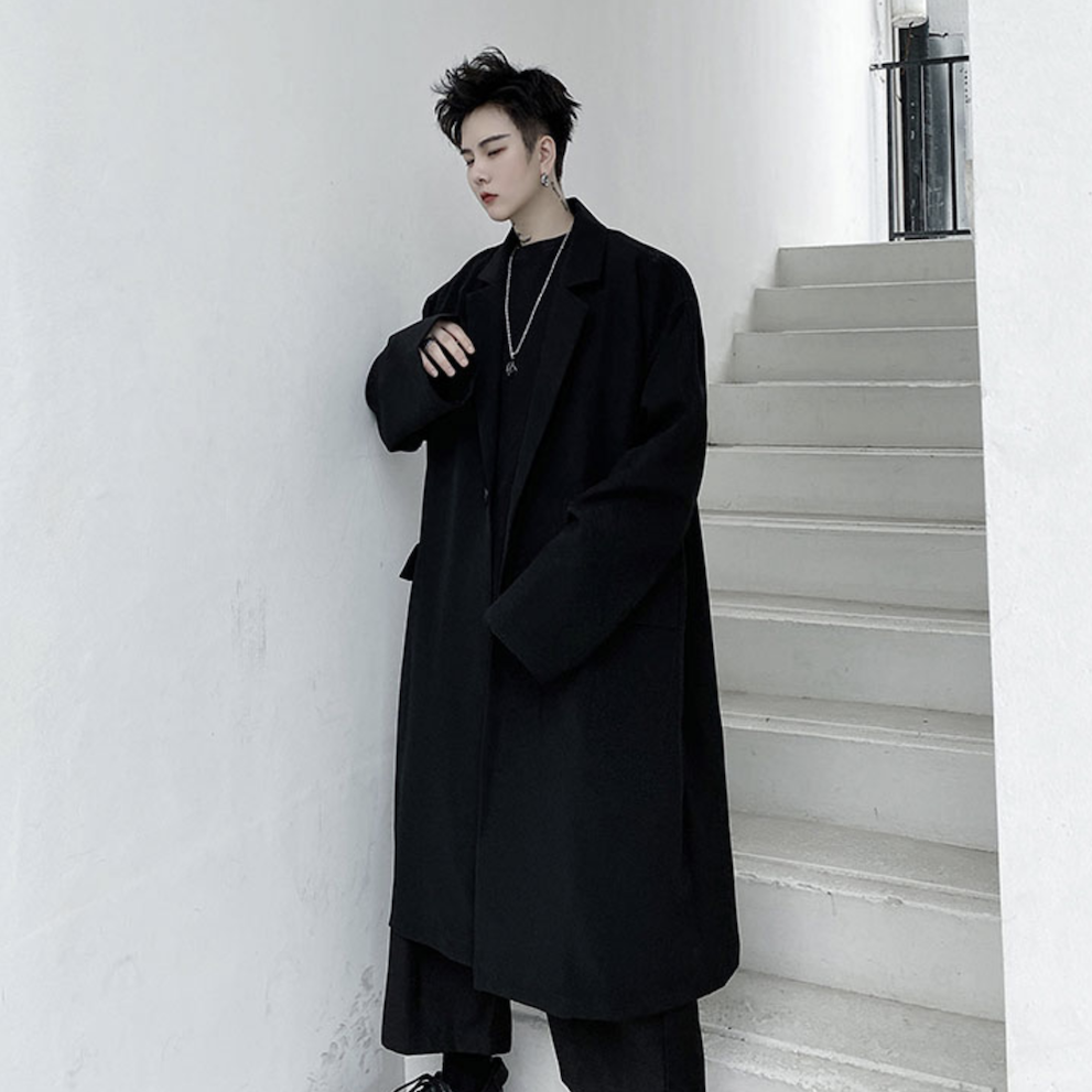 ワンボタンロングコート Al1731 韓国メンズファッション通販サイト Aleum