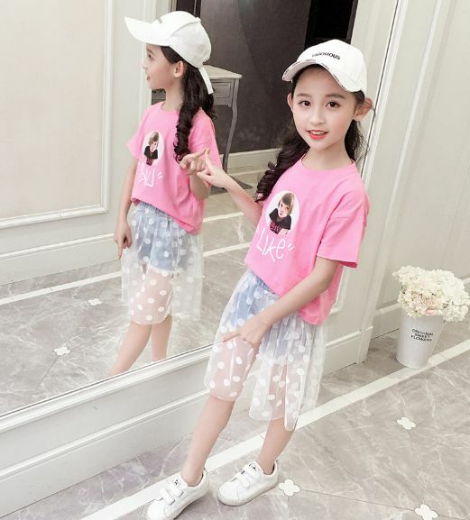 110 160cm レース スカート 付き デニム ショート パンツ ボトムス おしゃれ 重ね着 ドット柄 レイヤード 韓国 子供服 女の子 ガールズ キッズ 親子 おそろい B060 A Dear Child