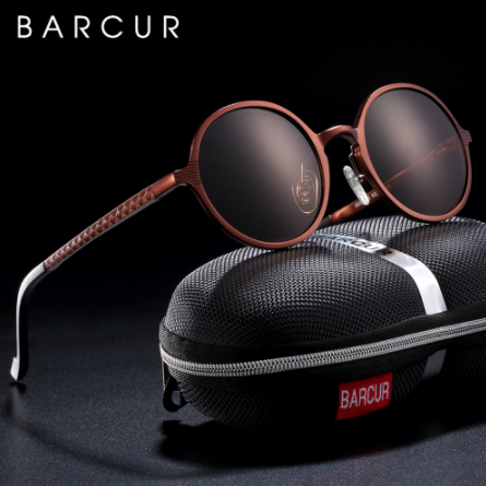 Barcur ラウンド サングラス 丸い レトロ ユニセックス 偏光レンズ Uv400 ポラロイド 車の運転 アウトドア 海外トップブランド 8565 3色展開 Happy Hobby あなたのベストが見つかるお店