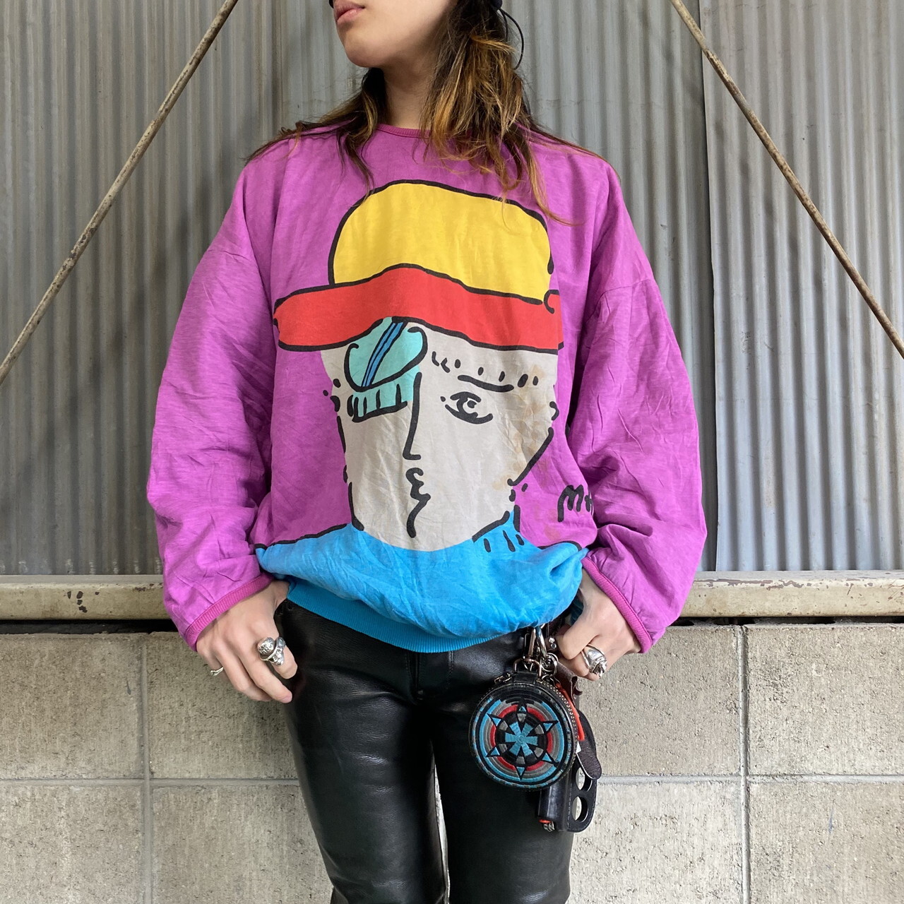 80年代 ピーターマックス 総柄 リバーシブル アートスウェット レディースxl メンズ 古着 Peter Max Neo Max 80s ヴィンテージ ビンテージ トレーナー マルチカラー スウェット Vtg Al Cave 古着屋 公式 古着通販サイト