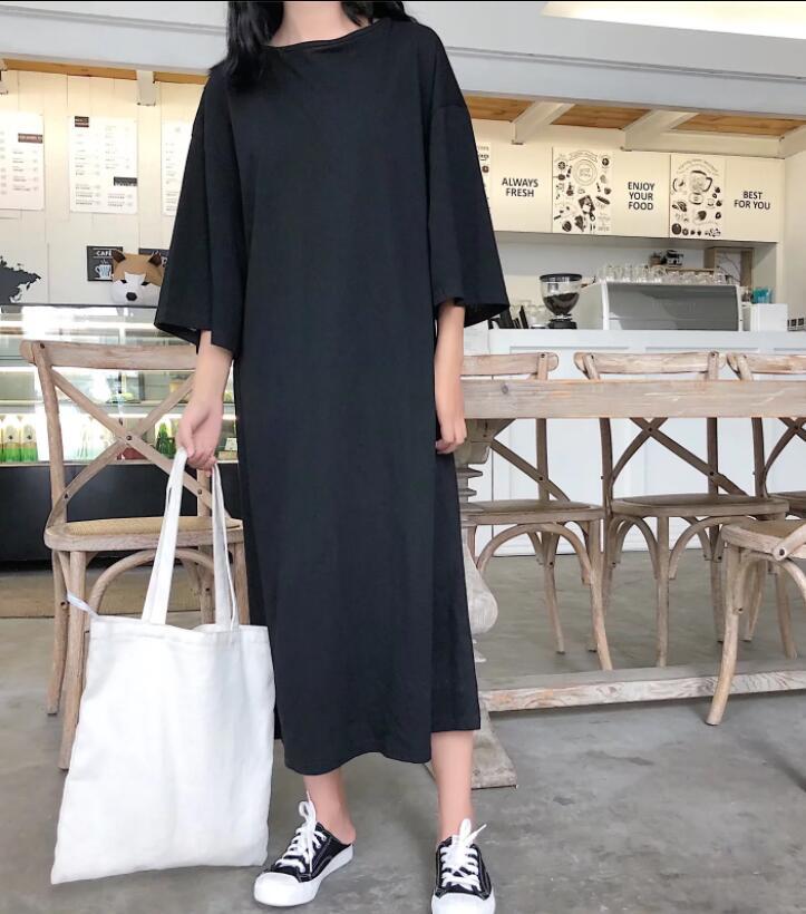 夏新商品 五分袖カットソーゆったりワンピース お買い得 プチプラ 通勤通学 デート ナチュラル レディースワンピース 韓国風 パフスリーブ ワンピース 夏 カジュアル マタニティ ドレス 体型カバー ゆったり バルーンスリーブ バルーン袖 送料無料 韓国レディース