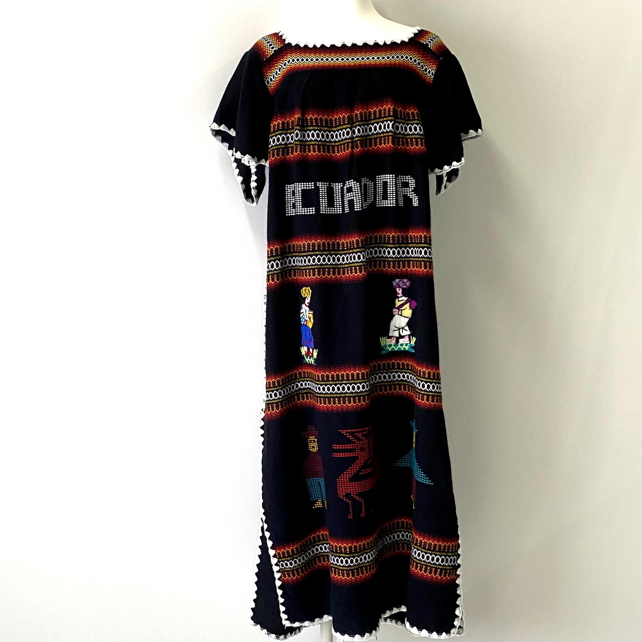 民族 フォークロア 刺繍 ワンピース レディースm相当 古着 ブラック 黒色 ワンピース Sa2107 Cave 古着屋 公式 古着通販サイト