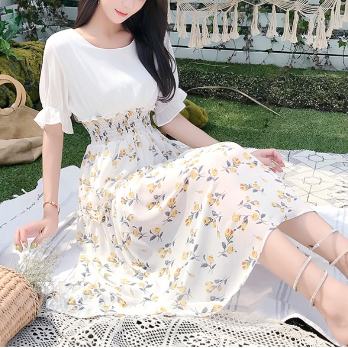 ウエスト切り替えワンピース 5090 Peach Blossom