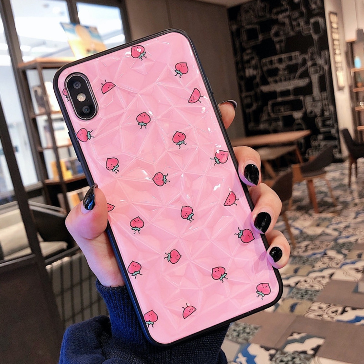 Iphone ケース 韓国 ガラス風 桃 ピーチ ピンク かわいい シンプル 個性的 面白い おもしろ ケース 可愛い お洒落 Iphone7 8 Iphonex Xs Iphonexr スマホケース 携帯ケース セレクトショップオンリーユー