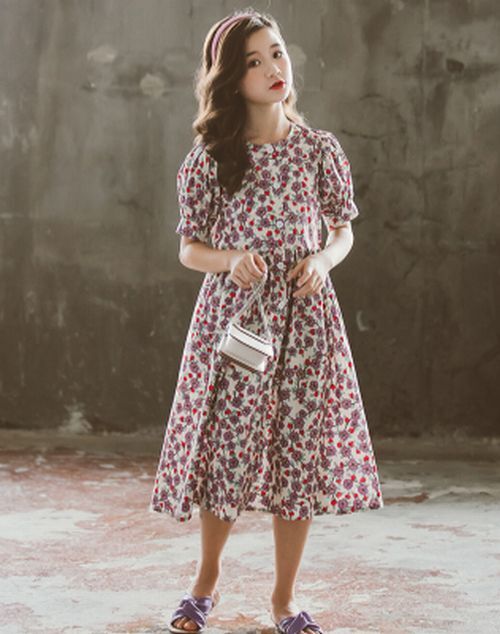 1 165 2カラー ワンピース 半袖 花柄 ロング丈 ドレス A Dear Child 1 165 2カラー ワンピース 半袖 花柄 ロング丈 ドレス A Dear Child