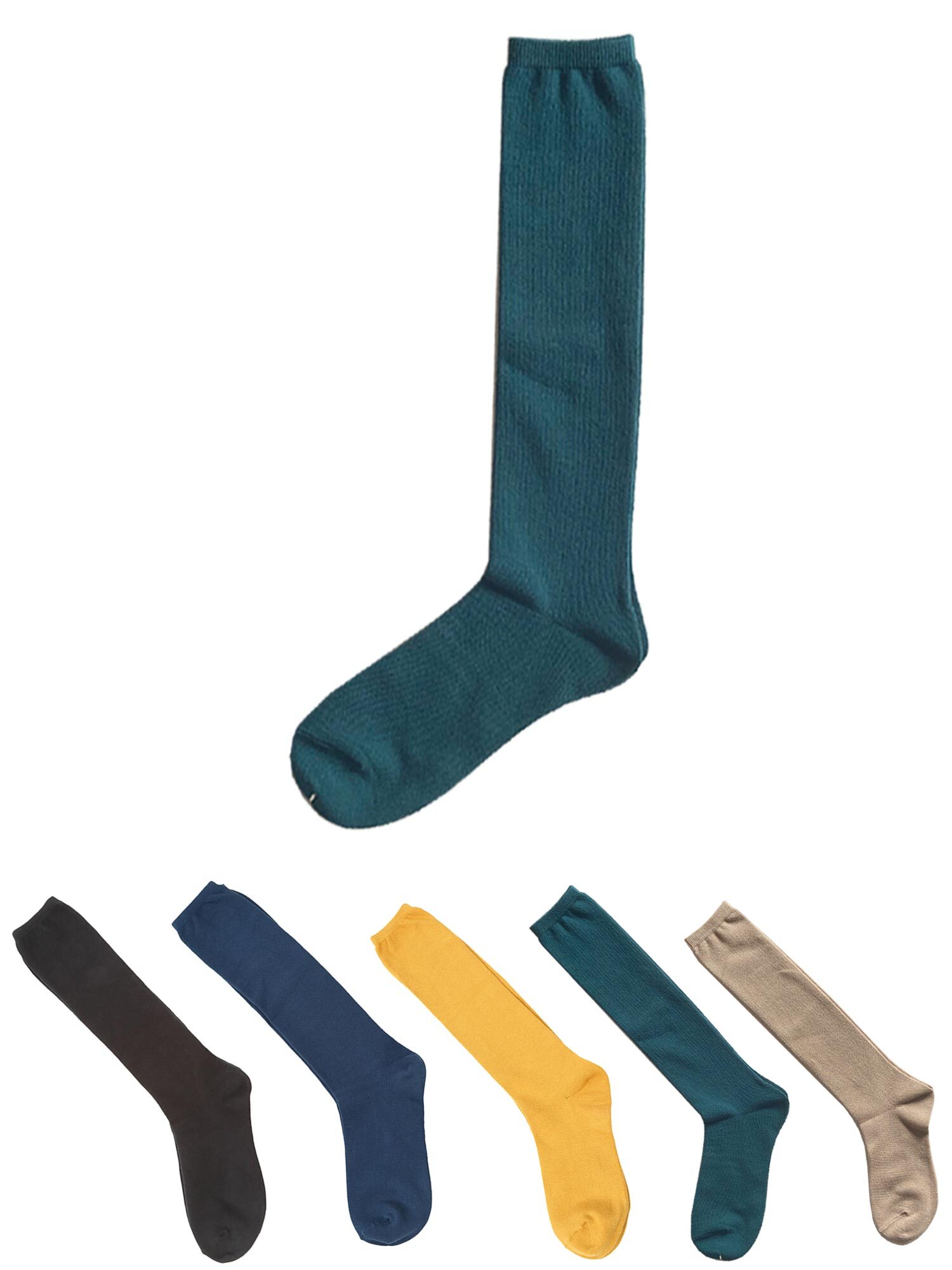 送料無料 レディース靴下 ハイソックス オーガニックコットン100 22 24cm 日本製 無地 大人色 くつ下 女性用 スクールソックス 手作り子供服コモンママ