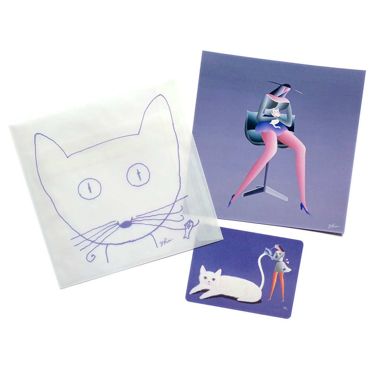 ジュリアンヌの白猫 カード 封筒セット Yoji Kuri Official Goods Coo