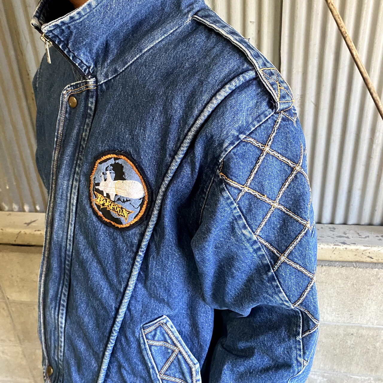 限定価格セール 希少 古着 ピアスポーツ ロゴ型押し デニムブルゾン ジャケット メンズ 内祝い