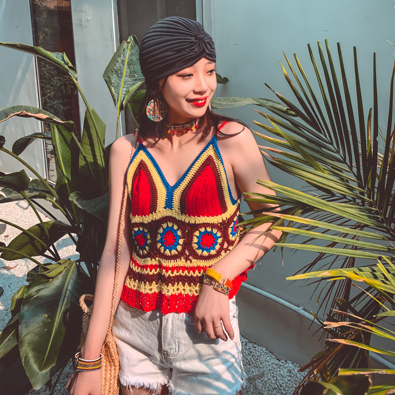 スタンダードサマーボヘミアンカラー レトロ 夏物 延命家ファッション Mixlily Shop A19