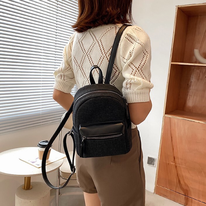 denim mini backpack