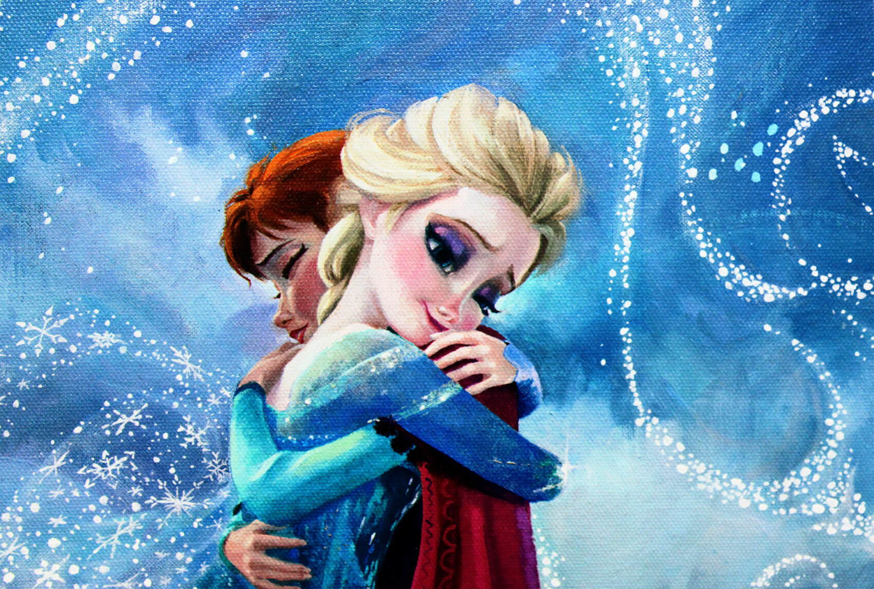 ディズニー絵画 アナと雪の女王 暖かい抱擁 作品証明書 展示用フック付 限定500部キャンバスジークレ ディズニー絵画 ポスター