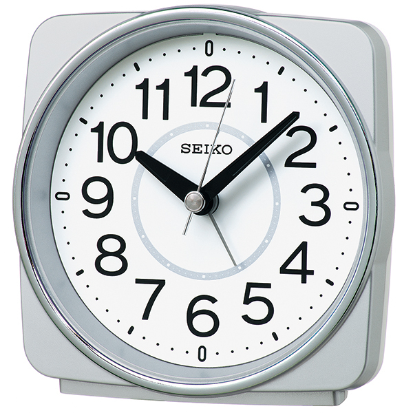 セイコークロック 目覚まし時計 アナログ電波時計 Seiko Clock Kr335s シルバー 栗田時計店