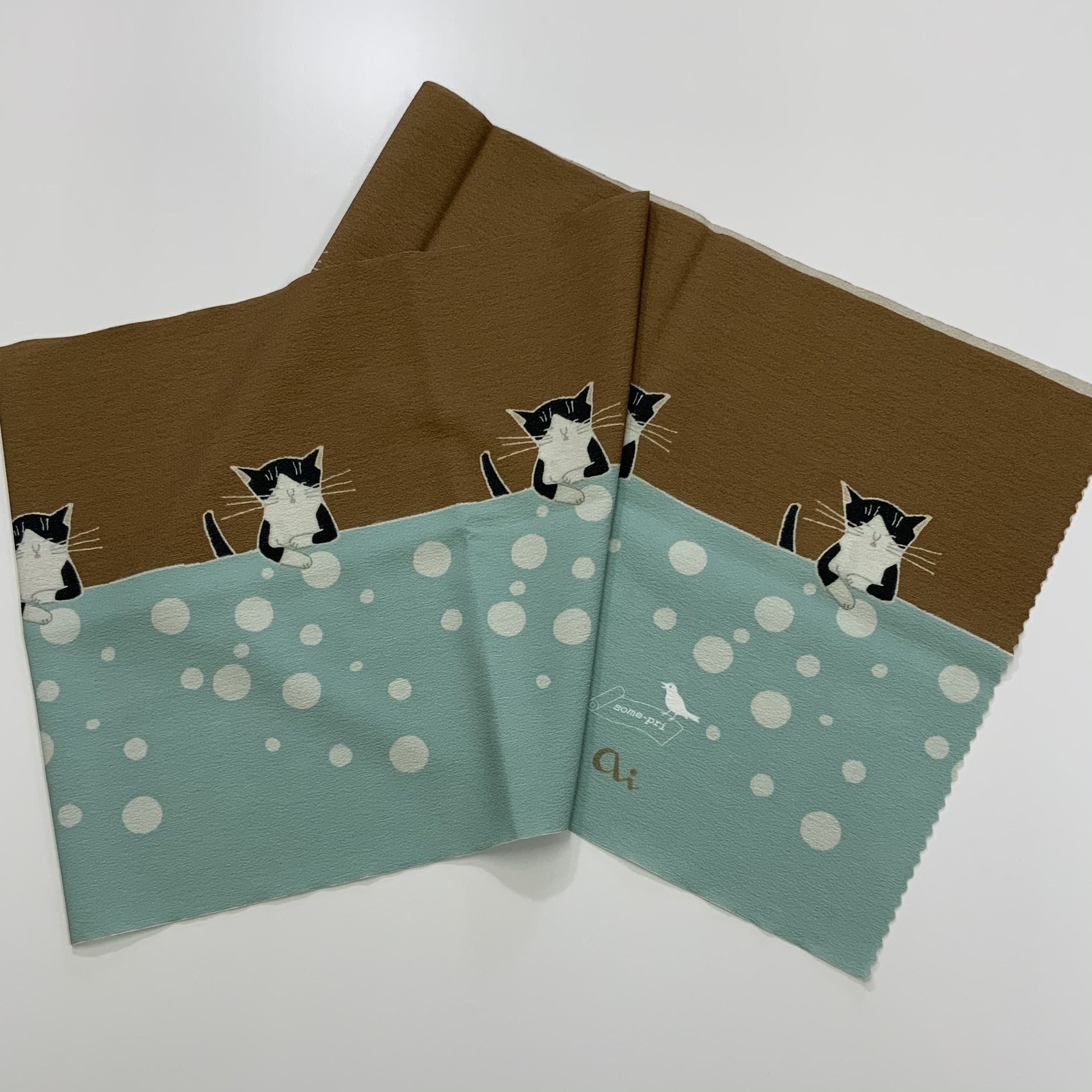 Some Pri 帯揚げストール 単品 もの思うネコ Somemoyoushop ーそめもようショップー 手描友禅をはじめとした工芸作家のお店