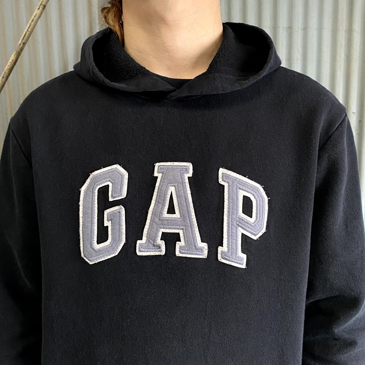 Gap ギャップ ロゴワッペン プルオーバーパーカー レディースm 古着 スウェットパーカー ブラック 黒 パーカー All15 Cave 古着屋 公式 古着通販サイト