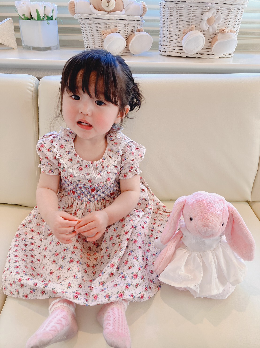 ぴこ保育園 Size80 ローズ スモッキングワンピース Pico ぴこ